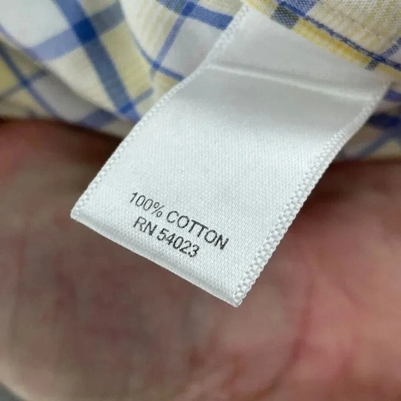 Banana Republic Slim Non iron Shirt Long Sleeve Button Down Mens 17 Yellow 1041 - Picture 5 of 8